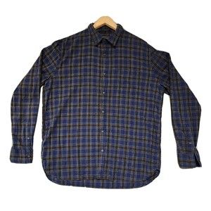 Lucky Brand Mens Shirt XL Multicolor Plaid Button Down Sleeve Saturday Stretch